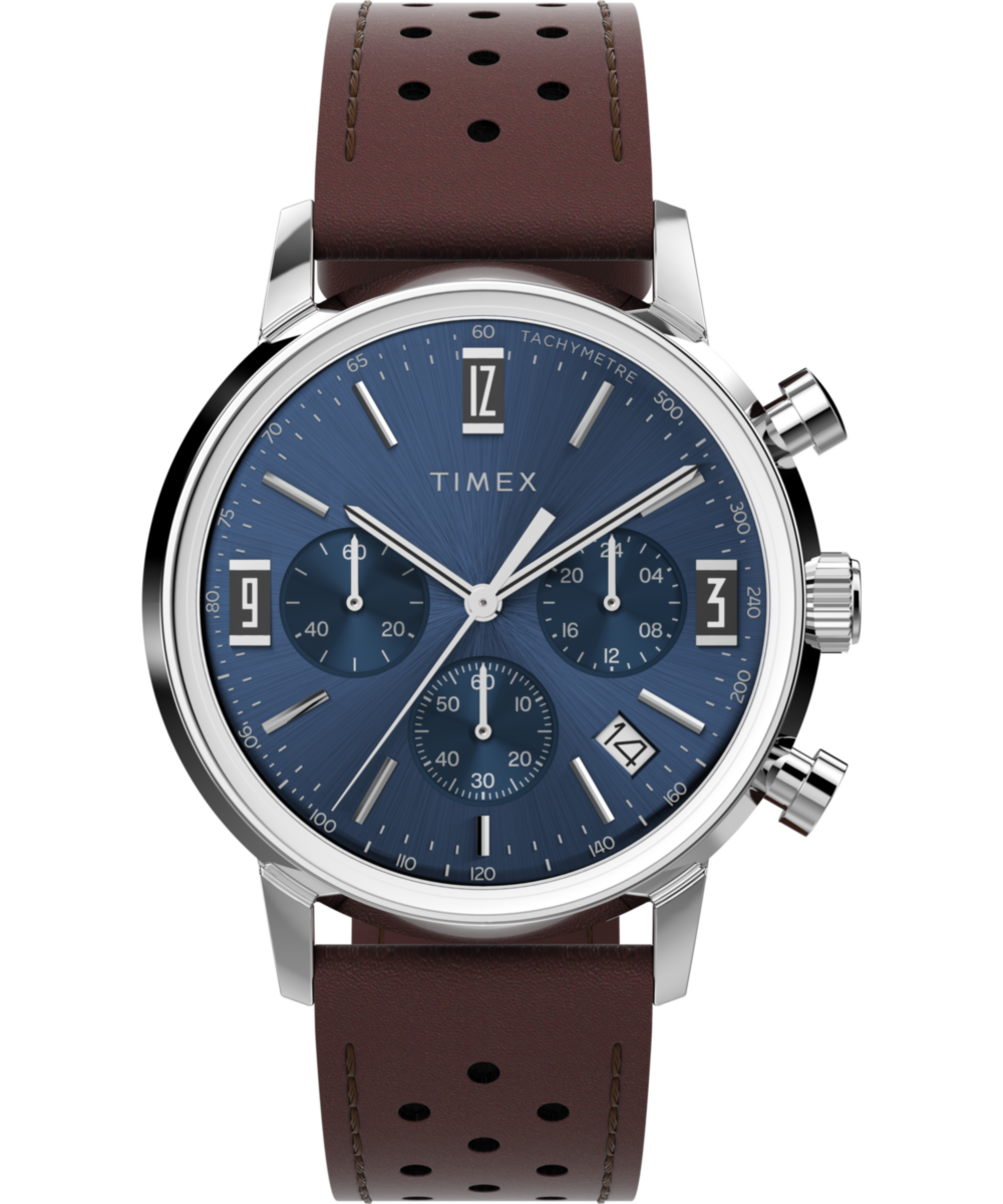 Marlin Chronograph Tachymeter 40mm Leather Strap Watch