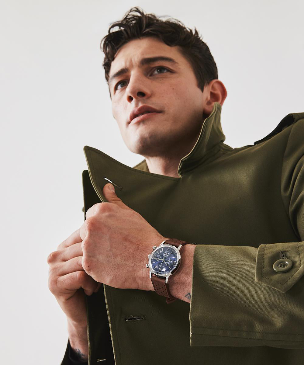 Marlin Chronograph Tachymeter 40mm Leather Strap Watch