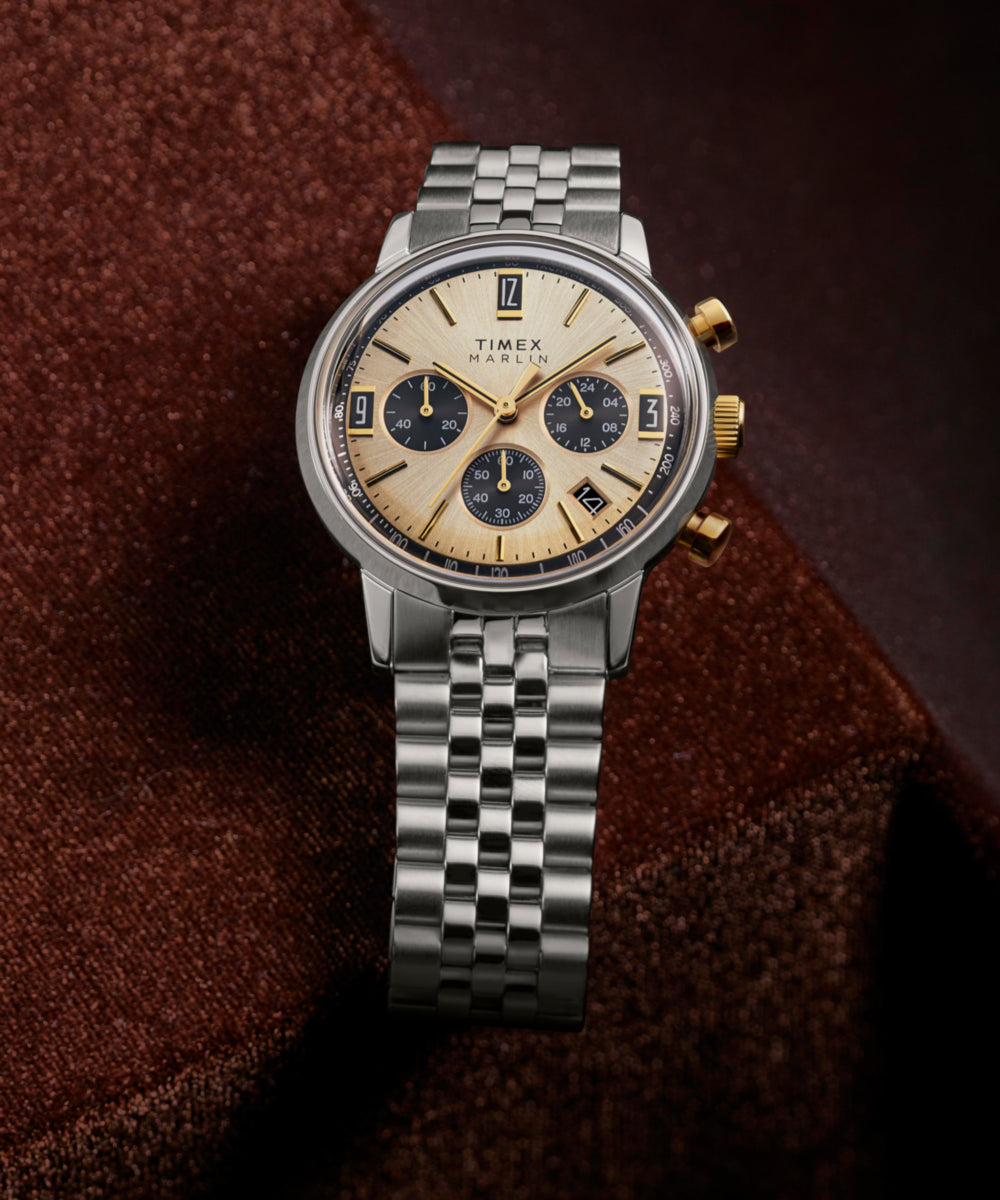 Marlin Chronograph Tachymeter 40mm Stainless Steel Bracelet Watch 